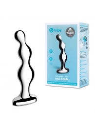 Стальной анальный фаллоимитатор для простаты Stainless Steel Anal Beads - 13 см. - b-Vibe - в Шахтах купить с доставкой