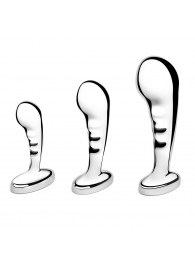 Набор из 3 стальных стимуляторов простаты Stainless Steel P-spot Training Set - b-Vibe - в Шахтах купить с доставкой
