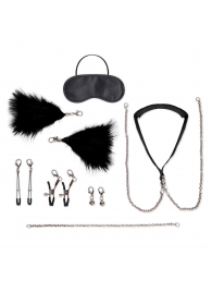 Большой эротический набор из 12 предметов Interchangeable Collar   Nipple Clips Set - Lux Fetish - купить с доставкой в Шахтах