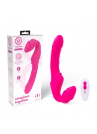 Розовый безремневой страпон на радиоуправлении Strapless Together - 22 см. - Together Toy - купить с доставкой в Шахтах
