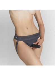 Серые трусики для фиксации насадок Strap-on-me Harness Lingerie Unique - Strap-on-me - купить с доставкой в Шахтах