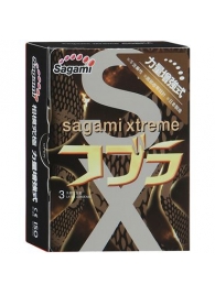 Суженные к основанию презервативы Sagami Xtreme COBRA - 3 шт. - Sagami - купить с доставкой в Шахтах