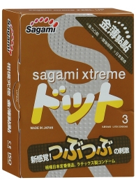 Презервативы Sagami Xtreme FEEL UP с точечной текстурой и линиями прилегания - 3 шт. - Sagami - купить с доставкой в Шахтах