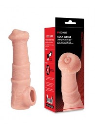 Телесная фантазийная насадка на член Cock Sleeve Size M - KOKOS - в Шахтах купить с доставкой