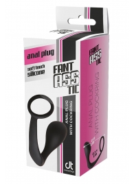 Черное эрекционное кольцо с анальной пробкой Anal Plug With Cockring - Dream Toys - в Шахтах купить с доставкой