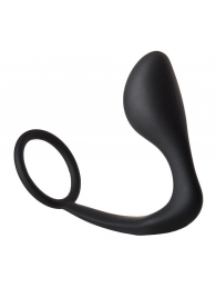 Черное эрекционное кольцо с анальной пробкой Anal Plug With Cockring - Dream Toys - в Шахтах купить с доставкой