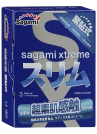 Розовые презервативы Sagami Xtreme FEEL FIT 3D - 3 шт. - Sagami - купить с доставкой в Шахтах