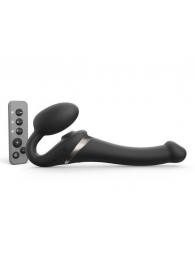Черный безремневой страпон Multi Orgasm Size S с клиторальной стимуляцией - Strap-on-me - купить с доставкой в Шахтах