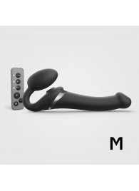 Черный безремневой страпон Multi Orgasm Size M с клиторальной стимуляцией - Strap-on-me - купить с доставкой в Шахтах