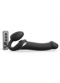 Черный безремневой страпон Multi Orgasm Size L с клиторальной стимуляцией - Strap-on-me - купить с доставкой в Шахтах