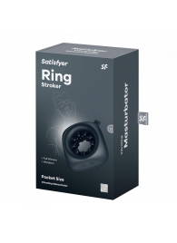 Черный мужской вибромассажер Ring Stroker - Satisfyer - в Шахтах купить с доставкой