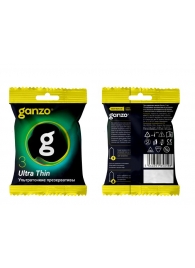 Ультратонкие презервативы Ganzo Ultra thin в мягкой упаковке - 3 шт. - Ganzo - купить с доставкой в Шахтах