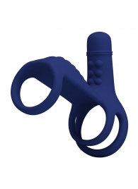 Синяя вибронасадка на пенис Vibrating Penis Sling - Baile - в Шахтах купить с доставкой