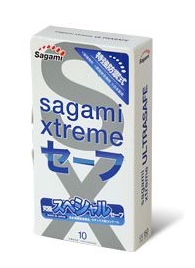 Презервативы Sagami Xtreme Ultrasafe с двойным количеством смазки - 10 шт. - Sagami - купить с доставкой в Шахтах