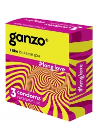 Презервативы с анестетиком для продления удовольствия Ganzo Long Love - 3 шт. - Ganzo - купить с доставкой в Шахтах