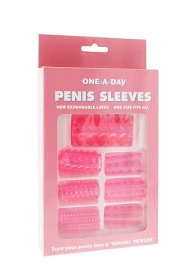 Набор из 7 розовых насадок на пенис ONE-A-DAY PENIS SLEEVES PINK - Seven Creations - в Шахтах купить с доставкой