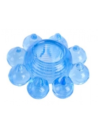Голубая гелевая насадка-цветок - Toyfa Basic - в Шахтах купить с доставкой
