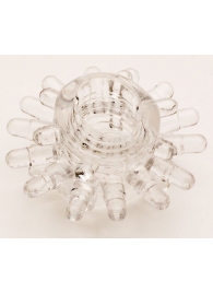 Прозрачное гелевое эрекционное кольцо с шипиками - Toyfa Basic - в Шахтах купить с доставкой