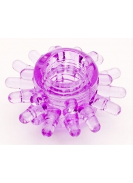 Фиолетовое гелевое эрекционное кольцо с шипиками - Toyfa Basic - в Шахтах купить с доставкой