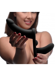 Черный вибрострапон Double Take 10X Double Penetration Vibrating Strap-on Harness - XR Brands - купить с доставкой в Шахтах