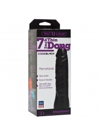 Насадка-фаллоимитатор для страпон-систем Vac-U-Lock CodeBlack 7 Inch Thin Dong - 18,3 см. - Doc Johnson - купить с доставкой в Шахтах
