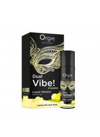 Съедобный жидкий вибратор Dual Vibe! со вкусом лимонного джина с тоником - 15 мл. - ORGIE - купить с доставкой в Шахтах
