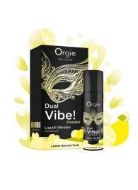 Съедобный жидкий вибратор Dual Vibe! со вкусом лимонного джина с тоником - 15 мл. - ORGIE - купить с доставкой в Шахтах