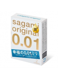 Увлажнённые презервативы Sagami Original 0.01 Extra Lub - 2 шт. - Sagami - купить с доставкой в Шахтах