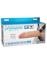 Полый страпон на ремнях 6’’ Hollow Silicone Strap-on - Pipedream - купить с доставкой в Шахтах