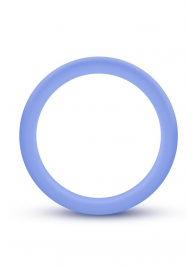 Голубое люминесцентное кольцо Silicone Glo Cock Ring - Blush Novelties - в Шахтах купить с доставкой