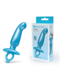 Голубая анальная пробка для массажа простаты Hither Silicone Prostate Plug - 14,3 см. - b-Vibe - в Шахтах купить с доставкой