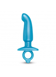 Голубая анальная пробка для массажа простаты Hither Silicone Prostate Plug - 14,3 см. - b-Vibe - в Шахтах купить с доставкой