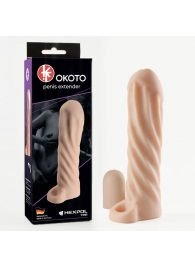 Телесная насадка-удлинитель Okoto со спиралевидным рельефом - 16 см. - Sitabella - в Шахтах купить с доставкой