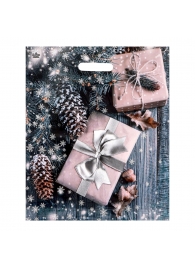 Новогодний пакет с принтом в виде подарков и вырубной ручкой (45х38 см) - Сима-Ленд - купить с доставкой в Шахтах