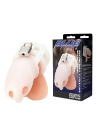 Белая клетка для пениса Silicone Small 2 in Cock Cage With Ball Divider - BlueLine - купить с доставкой в Шахтах