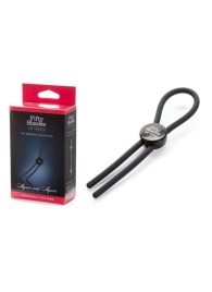 Тёмно-серое эрекционное кольцо с зажимом Again and Again Adjustable Cock Ring - Fifty Shades of Grey - в Шахтах купить с доставкой