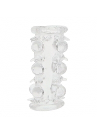 Прозрачная насадка на пенис с шипами и бугорками JELLY JOY LUST CLUSTER CLEAR - Dream Toys - в Шахтах купить с доставкой