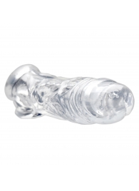 Прозрачная насадка для увеличения члена Realistic Clear Penis Enhancer and Ball Stretcher - 20,3 см. - XR Brands - в Шахтах купить с доставкой