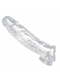 Прозрачная насадка для увеличения члена Realistic Clear Penis Enhancer and Ball Stretcher - 20,3 см. - XR Brands - в Шахтах купить с доставкой