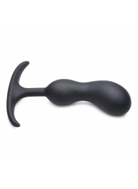 Черный массажер простаты с утяжелителями Premium Silicone Weighted Prostate Plug Medium - 16,3 см. - XR Brands - в Шахтах купить с доставкой