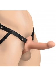 Телесный полый страпон на черных регулируемых ремешках 2’’ Erection Smooth Silicone Penis Sheath - XR Brands - купить с доставкой в Шахтах