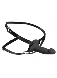 Черный полый страпон с вибрацией 2’’ Erection 28X Smooth Vibrating Silicone Penis Sheath - XR Brands - купить с доставкой в Шахтах