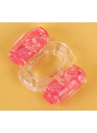 Прозрачное виброкольцо с двумя вибропульками - Toyfa Basic - в Шахтах купить с доставкой