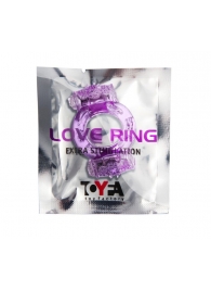 Фиолетовое виброкольцо с двумя вибропульками - Toyfa Basic - в Шахтах купить с доставкой