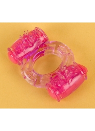 Фиолетовое виброкольцо с двумя вибропульками - Toyfa Basic - в Шахтах купить с доставкой