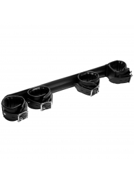 Черная распорка с манжетами для рук и ног Deluxe Rigid Spreader Bar - XR Brands - купить с доставкой в Шахтах