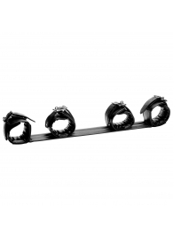 Черная распорка с манжетами для рук и ног Deluxe Rigid Spreader Bar - XR Brands - купить с доставкой в Шахтах