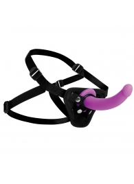 Лиловый поясной страпон Navigator Silicone G-Spot Dildo with Harness - 17,8 см. - XR Brands - купить с доставкой в Шахтах