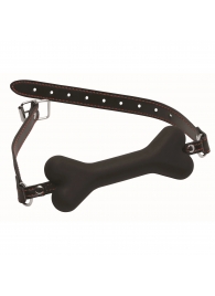 Черный кляп в форме косточки Hound Adjustable Dog Bone Gag - XR Brands - купить с доставкой в Шахтах