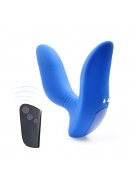 Синий вибромассажер простаты 3,5’’ Remote Control Curve P-spot Massager - 12 см. - Erokay - в Шахтах купить с доставкой